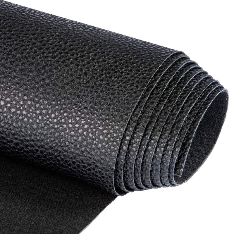 TORRAMI Soft Synthetic PU Fabric Material Faux Leather Sheets 2 Yards 54" x 72", 0.95mm Thick for Upholstery, DIY Crafts,Pebbled Pattern Black - Image 1